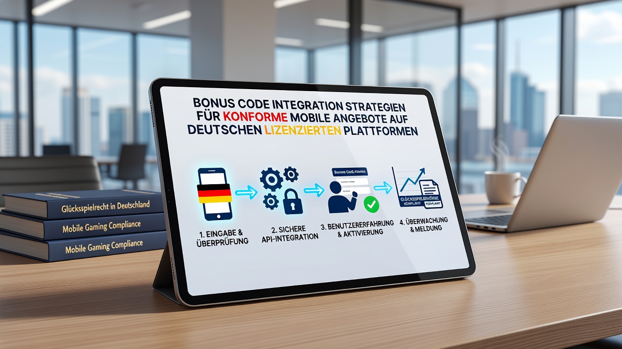 Mobile App-Oberfläche mit integriertem Bonus-Code-System unter deutscher Lizenz