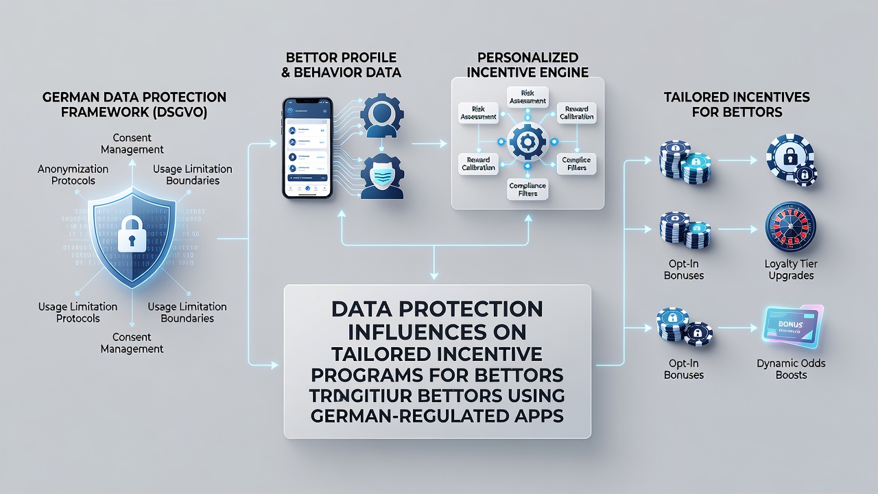 Illustration der Integration von Datenschutz in mobile Wettplattformen und Incentive-Systeme