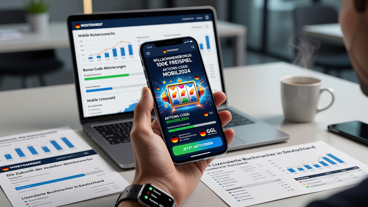Chart depicting the growth of mobile bonus code usage among licensed German betting operators in 2026